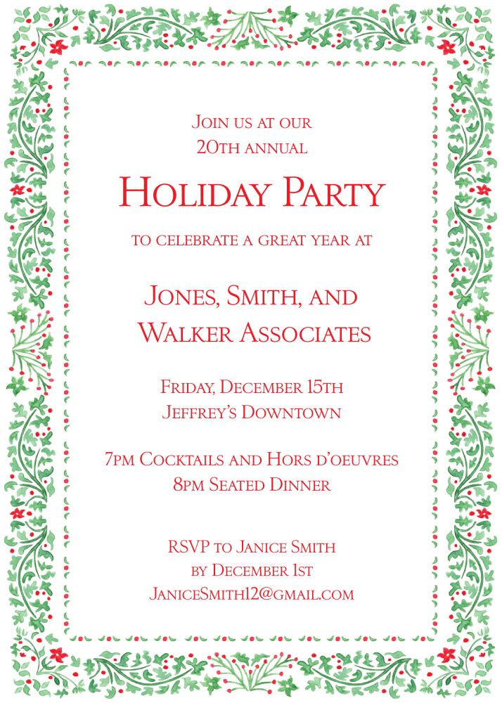 Greenery Borders Invitation