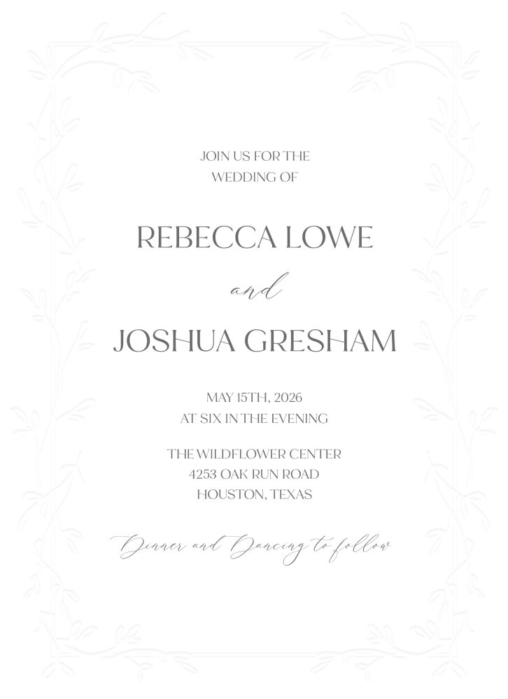 Ivy Border Blind Debossed Invitation