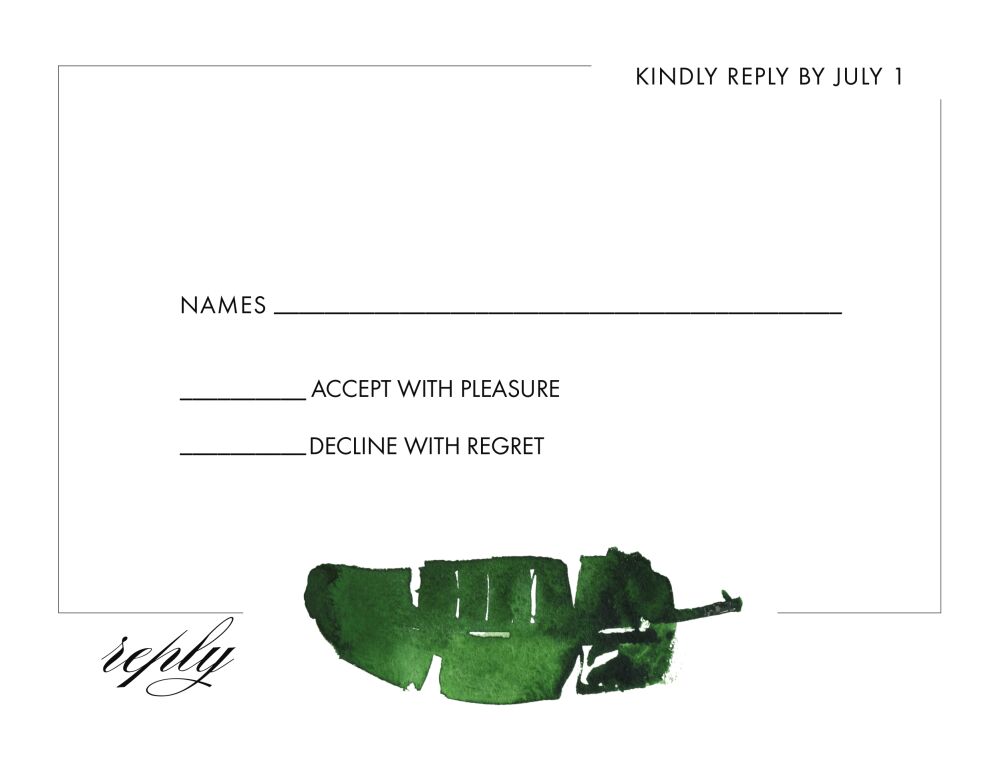 Tropical Leaf Reply Card