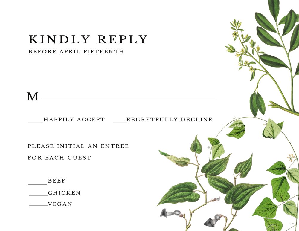 Greenery Reply Card