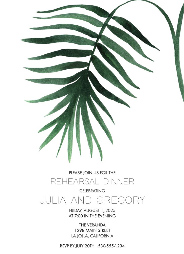 Tropical Leaf Invitation
