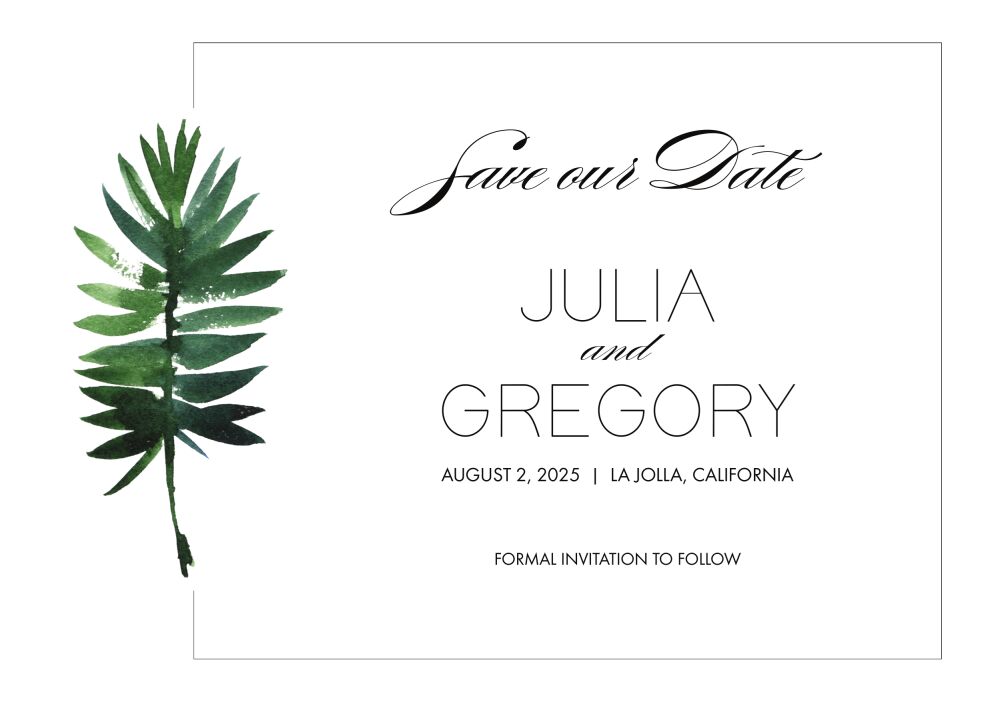 Tropical Leaf Save the Date